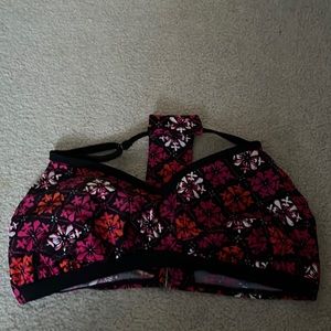 Black/pink/white/orange halter swim top size 38C/36D/34/DD